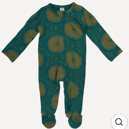 long sleeve two way zipper footie | eye in the sky | bamboo