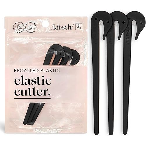 Kitsch Hair Tie Cutter – Easy To Use, Pain Free Rubber Band Cutter for Hair Kids, Baby & Toddler Girls | Ideal Gifts for Women – Black, 3pc Set