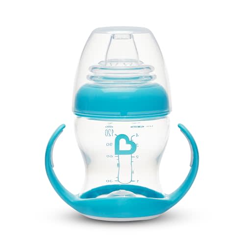 Munchkin Gentle Transition Baby Sippy Cup, Baby's First Sippy - Helps Babies & Toddlers Transitioning from Bottles to Cups, Spill Proof, 4 Months & Up, 4 Ounce, Blue