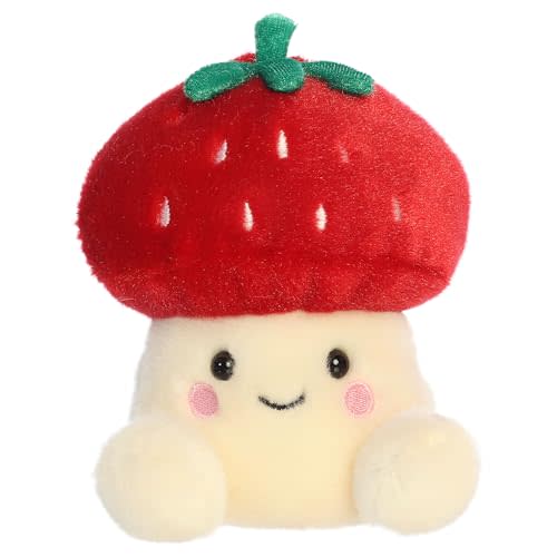 Aurora Adorable Palm Pals Lucy Strawberry Mushroom Stuffed Animal - Fun Collectible Plush for Kids and Adult Collectors - Perfect for Decorating Rooms and Birthday Gifts - Red 5.5 Inches