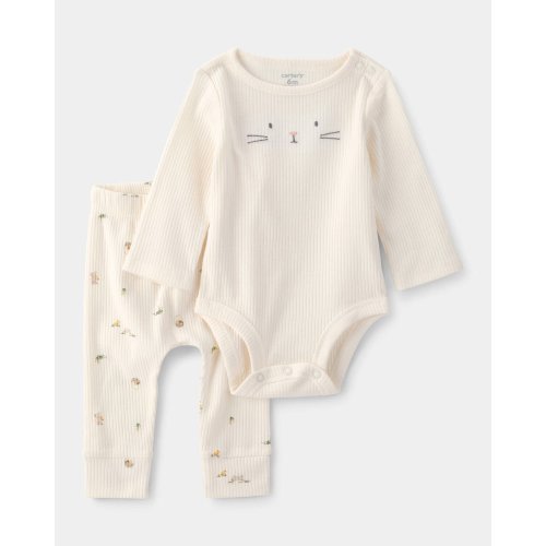 Baby 2-Piece Easter Bunny Rib Tee & Pant Set - Cream | Carter's