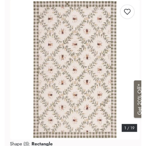 SAFAVIEH Handmade Chelsea Aubree French Country Trellis Wool Rug - 5'3" x 8'3" - Ivory/Green - Rectangle