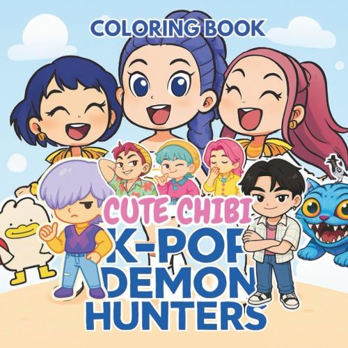 Coloring book Cute Chibi K-pop Demon Hunters Inspired | Fan Art Pages for Teens and K-pop Lovers: Aesthetic Idol-Inspired Coloring Book for Relaxation and Fandom Fun