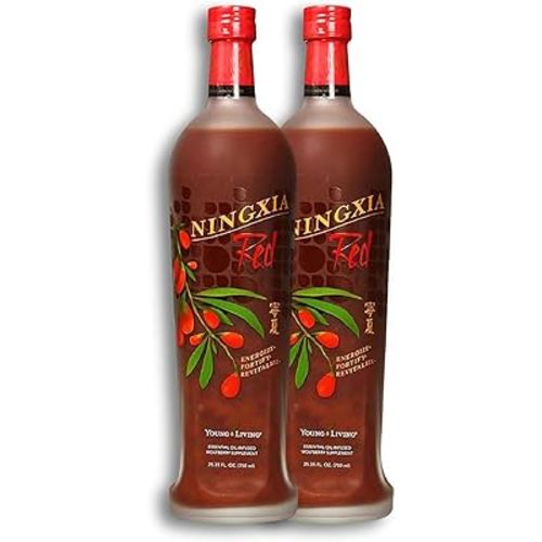 Young Living NingXia Red Antioxidant Drink | 25.35 fl oz | Superfruit Supplement with Wolfberry, Blueberry, Pomegranate, Orange, Lemon & Yuzu Essential Oils | 2 Pack