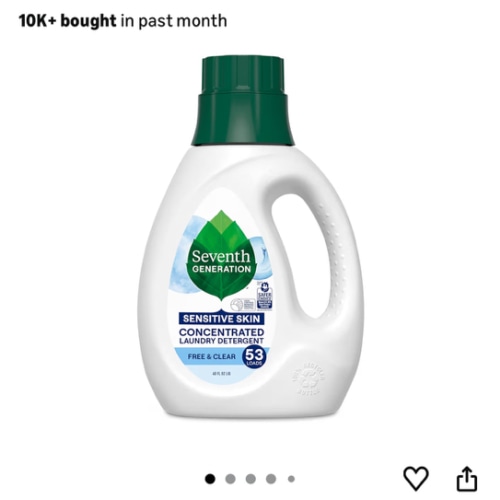 Seventh Generation Concentrated Laundry Detergent Liquid Free & Clear Fragrance Free 40 oz