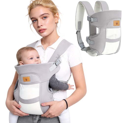Lvelia Baby Carrier Newborn to Toddler,4-in-1 Baby Ergonomic and Cozy Adjustable Lightweight Infant Carrier,Newborn Baby Carrier for 8-32 lbs,Pink
