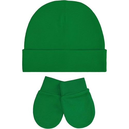 Zando Baby Hats Cotton Newborn Baby Beanie Hat and Mitten Set for Baby Boys Girls Hats 0-6 Months for Halloween and Christmas