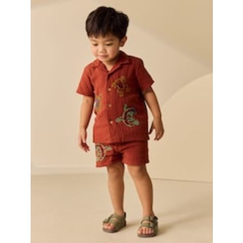 Buy Rust Brown Ghecko Embroidery Short Sleeve Shirt & Shorts Set (3mths-10yrs) from Next USA