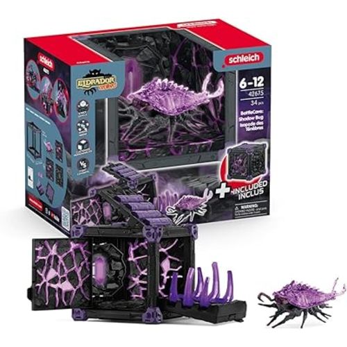 Schleich Eldrador Creatures - 34 PC Shadow Battle Cave with Bug Toy Playset - Insect Figurine for Boys and Girls with Expandable Fortress - Interactive, Imaginative Play for Kids Ages 7+ | 42675