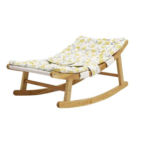 Wooden Baby Rocker Chair with Soft Cushion and Safety Belt