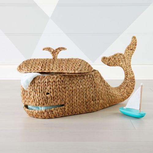 Whale Woven Floor Storage Basket