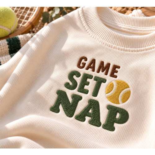 Game Set Nap Embroidered Romper, Tennis Baby Outfit, Sports Baby Gift, Tennis Lover Newborn Baby Shower Gift