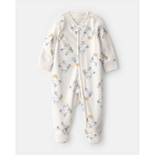 Baby Duck 2-Way Zip 100% Cotton Sleep & Play Pajama - Cream | Carter's