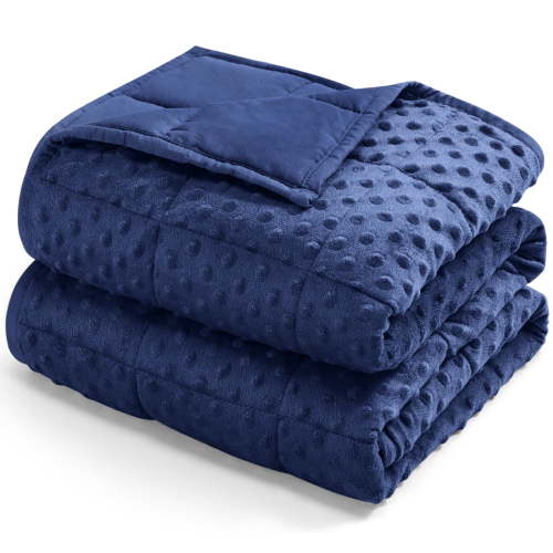 Teler Weighted Blanket for Kids（36 x 48，3lbs）Weighted Lap Blanket with Removable, Washable Cover, 100% Cotton Inner Weighted Blanket,Blue