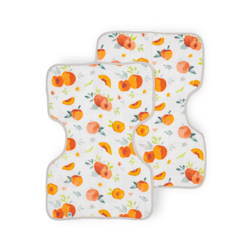 Cotton Muslin Burp Cloth 2 Pack - Georgia Peach