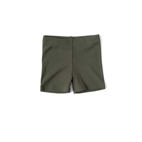 Ribbed Biker Short - Dark Moss