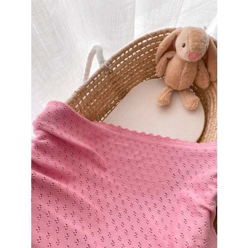 Pointelle Knitted Blanket - Blossom