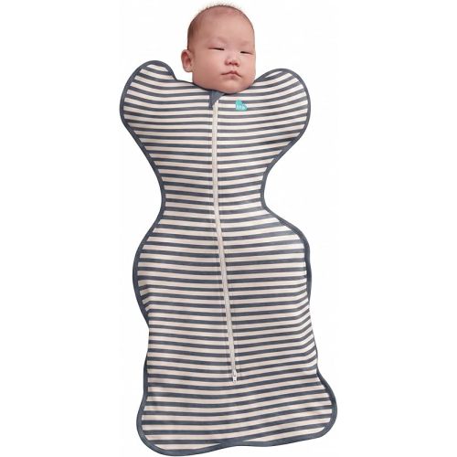 Love to Dream Swaddle UP, Baby Sleep Sack, Self-Soothing Swaddles for Newborns, Improves Sleep, Snug Fit Helps Calm Startle Reflex, New Born Essentials for Baby, 5-8.5 lbs, Stripe Denim