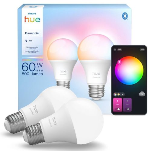 Philips 2pk Hue Essentials Color A19