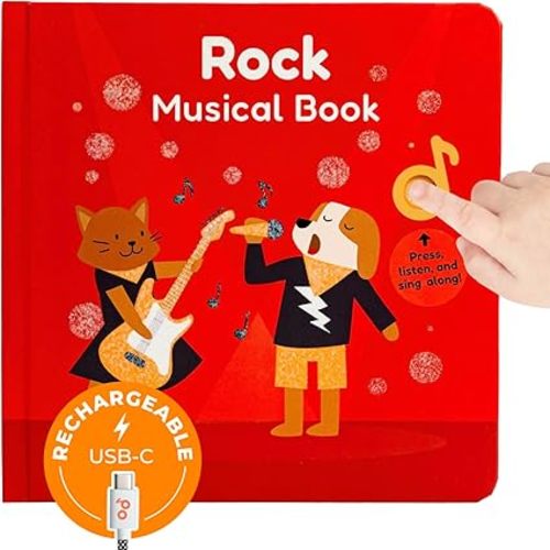 Cali's Books Rock Sound Books for Toddlers 1-3 - Musical Book for Toddlers 1-3 and 2- 4 with 6 Famous Rock Songs | Toddler Books for Little Rock Fans | Great Gift