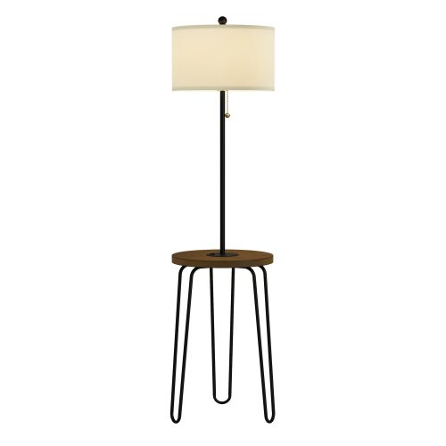 Lavish Home 59" Floor Lamp with Side Table, USB Port, and Hairpin Legs