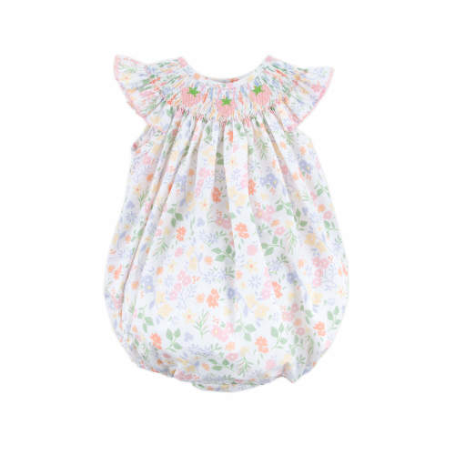 Strawberry Smocked Floral Bubble