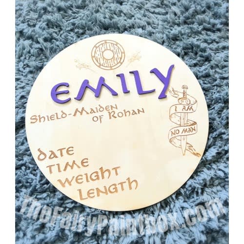 Middle Earth Birth Stat Sign, Personalized Birth Announcement, Engraved Newborn Birth Stat, Newborn Keepsake, Baby Name Announcement