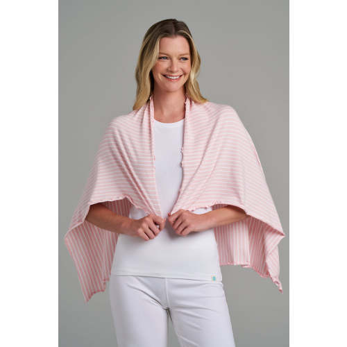 Women's Savannah Sun Blanket | Soft Pink/White Stripe