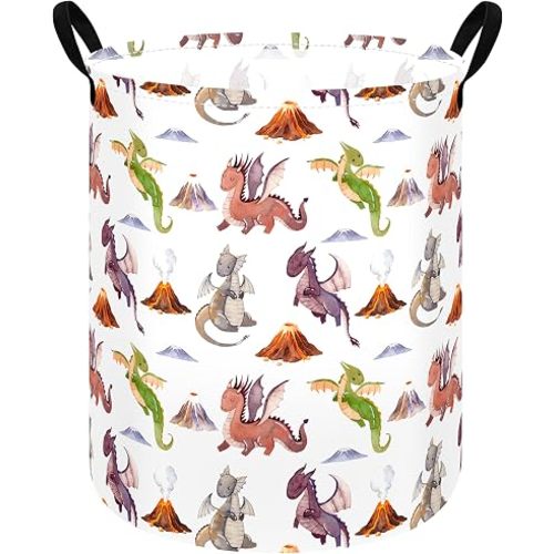 Kids Laundry Hamper Storage Basket Laundry Organizer Hamper Storage Bins Clothes Box Nursery Hamper Gift Basket with Handles (ZOO)
