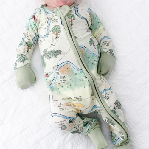 Hundred Acre Woods Bamboo Zippered Sleeper - Little Crowns & Capes
