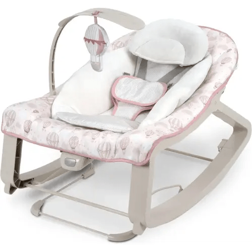 Ingenuity Keep Cozy 3-in-1 Grow with Me Vibrating Baby Bouncer, Seat & Infant to Toddler Rocker, Vibrations & Toy Bar, 0-30 Months Up to 40 lbs (Skye)