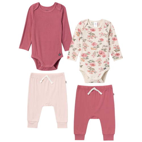 Modern Moments by Gerber Baby Neutral Super Soft Outfit Set, 4-Piece, Sizes Newborn - 12 Months