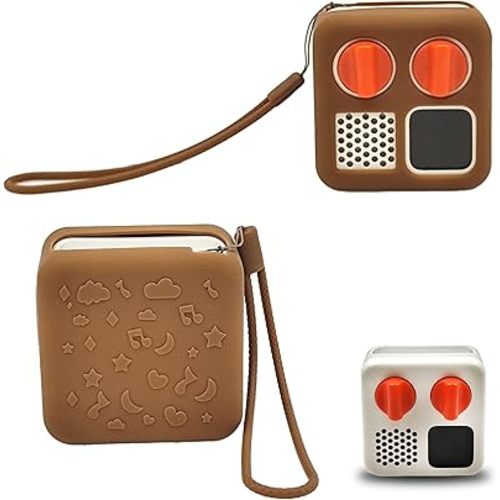 Anti-Slip Silicone Cover for YOTO Mini Audio Player, Protective Sleeve Case for Mini Player; Accessory for Kids Music Players (case only) (Brown)