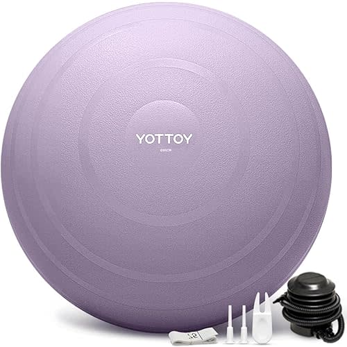 YOTTOY Anti-Burst Exercise Ball for Working Out, Yoga & Pregnancy, Extra Thick Workout Ball for Physical Therapy & Fitness
