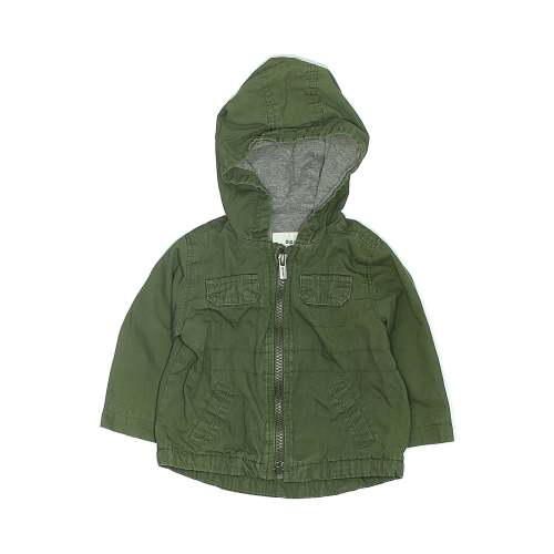 Used Old Navy 100% Cotton Solid Green Jacket Size 6-12 mo
