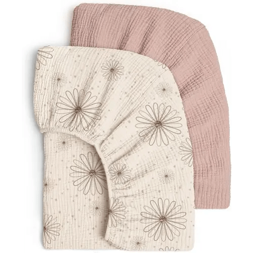 Lulu Moon Muslin Crib Sheets - Fitted Crib Mattress Sheets for Boys and Girl - 28"x 52", 2 Pack