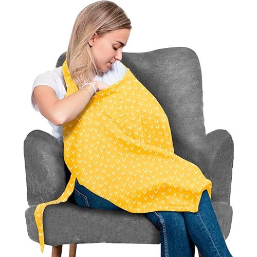 San Francisco Baby Nursing Cover, Breathable 360° Nursing Cover Up, Privacy Breastfeeding Blanket - Luxury Yellow