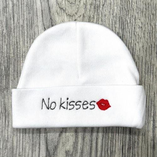 No Kisses Baby Hat: Newborn, Preemie, NICU Gift | Sizes Micro Preemie - 12 months