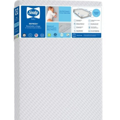 Sealy Refresh 2-Stage Crib Mattress | Breathable Zip-Knit Cover