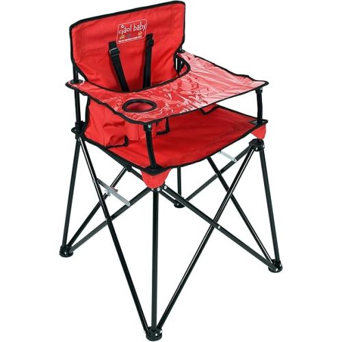 ciao! Baby Portable High Chair, Fold Up Travel Seat with Tray, Designed for Camping and Picnics, Lightweight Design, Ideal for Babies and Toddlers, Red