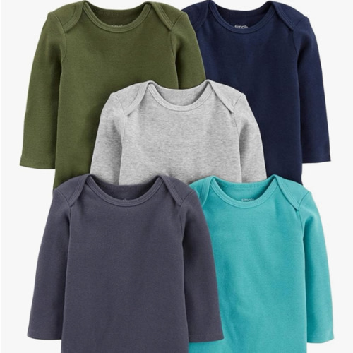 Simple Joys by Carter's Baby-Boys Long-Sleeve Bodysuit Pack of 5Bodysuit