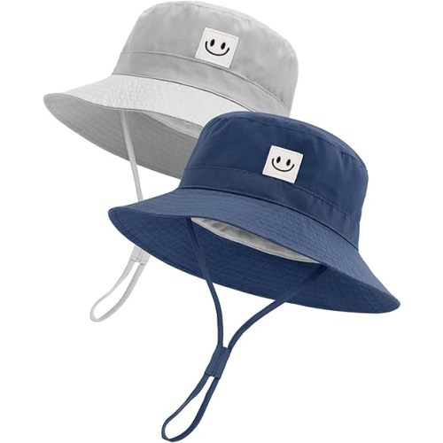 FURTALK Baby Sun Hat Smile Face Toddler Boys Girls Bucket Hat 0-5 Years Kids UPF 50+ Sun Protection Summer Hats