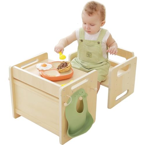 Montessori Weaning Table and Chair Set - Adjustable Design for Toddlers, Ideal for Mealtime, Learning, and Play