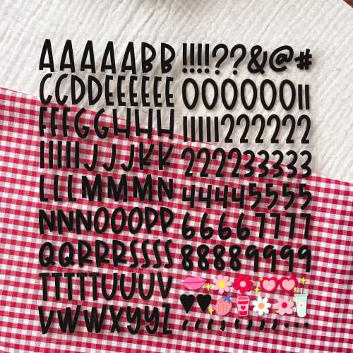 Double Sided UV DTF Letter Sticker Sheet | Chunky Hand Written Font | Letter Sticker for Personalization | Waterproof, Scratch Proof