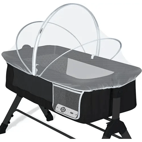 Orzbow Bassinet Cover for Cats - Breathable Mosquito Net Cover for Bassinets/Travel Cribs/Mini Cribs, Baby Mosquito Net to Keep Pets Out, with Two-Way Self-Locking Zippers and Storage Bag, White