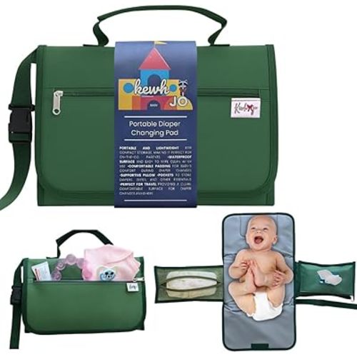Portable Diaper Changing Pad - Compact Foldable Waterproof Travel Baby Changing Mat, Lightweight On-The-Go Diaper Clutch with Built-in Cushion & Wipe-Clean Surface