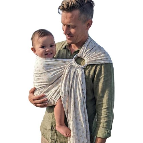 Organic Baby Ring Sling Carrier – Boho Hemp & Eucalyptus Wrap for Newborn to Toddler – Non-Toxic, ASTM-Certified, Ergonomic, Gift Box Included – Desert Aura