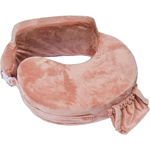My Brest Friend Super Deluxe Nursing Pillow – Extra Soft Slipcover, Firm Flat Feeding Cushion, Wrap-Around Adjustable Fit & Back Panel Support – Dusty Rose