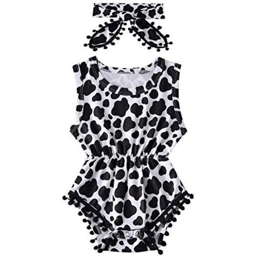 Leapparel Baby Girl Clothes 0-24 Months Floral Sleeveless Newborn Romper Jumpsuit Outfit Set with Headband