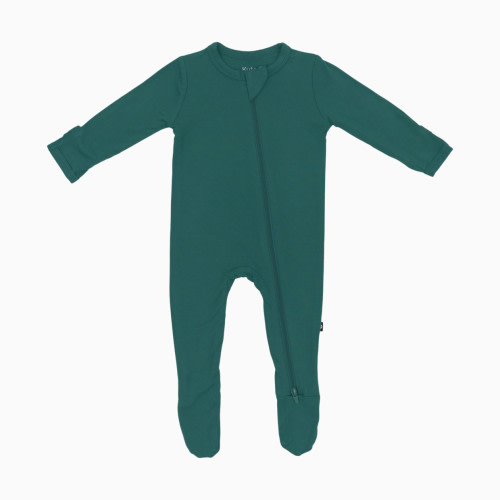 Kyte Baby Zipper Footie - Emerald, 3-6 M